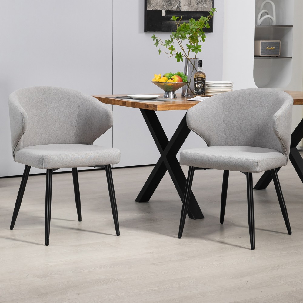 Glamour Home Bard Fabric Dining Accent Chairs, Gray, Set Of 2 Chairs MPN:GHDC-1701