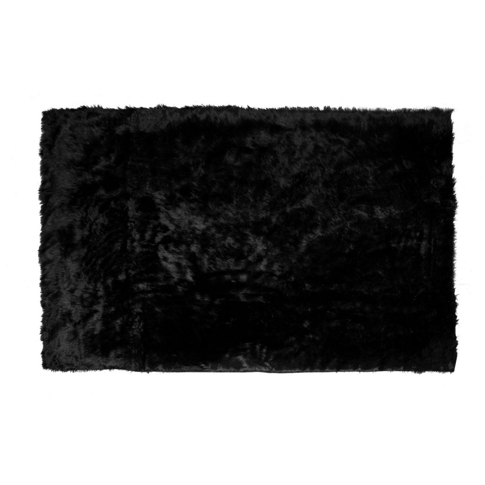 Glamour Home Aileen Faux Fur Rug, 96in, Black MPN:GHAR-1119