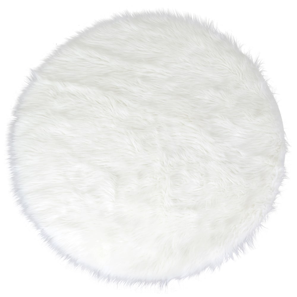 Glamour Home Alair Round Area Rug, 4ft x 4ft, White MPN:GHAR-1193