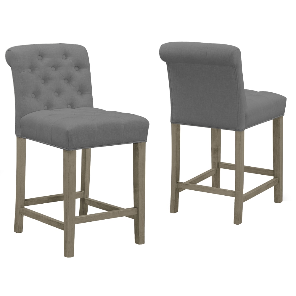 Glamour Home Aleen Counter-Height Chairs, Gray/Antique Wood, Set Of 2 Chairs MPN:GHSTL-1299