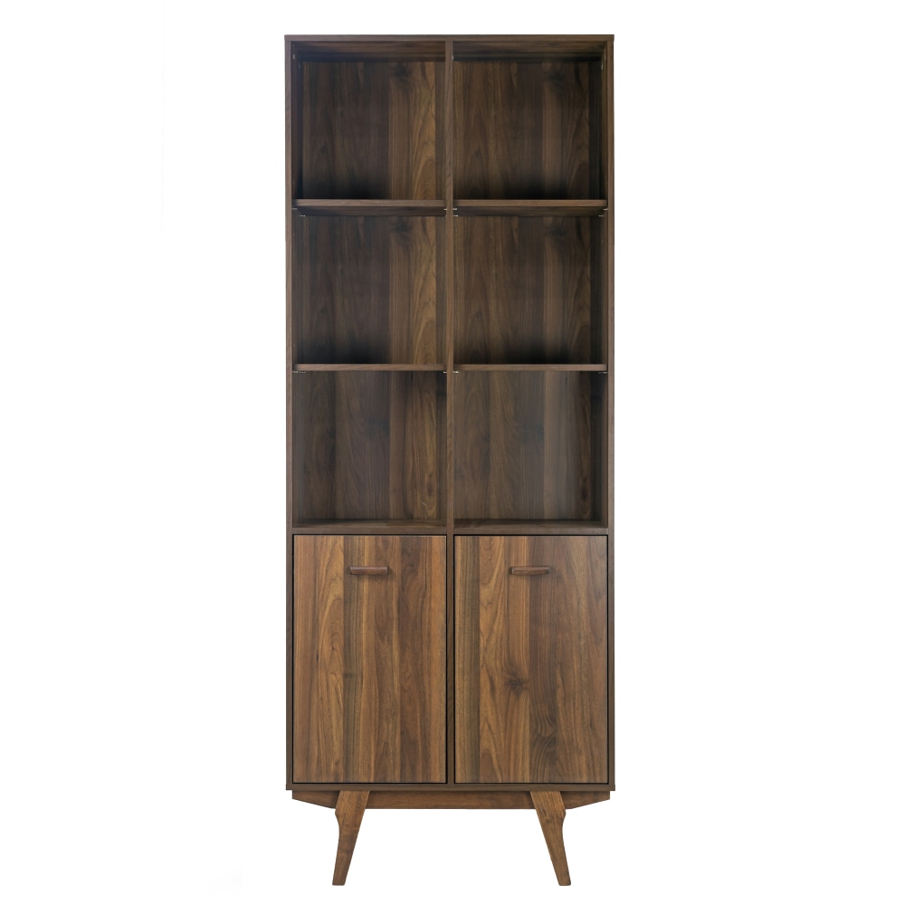 Glamour Home 81inH 6-Shelf Display Bookcase, Brown MPN:GHDSV-1402