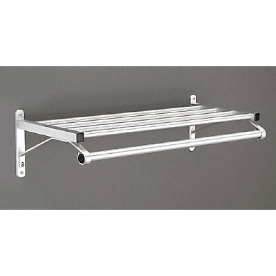 Coat Rack 1 Shelf 48 In W Satin Aluminum MPN:501-48SA