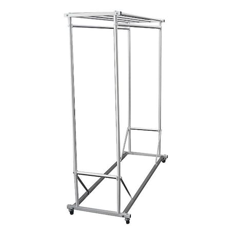 Double Sided Mobile Coat Rck, 60 In, Satin MPN:135-5SA