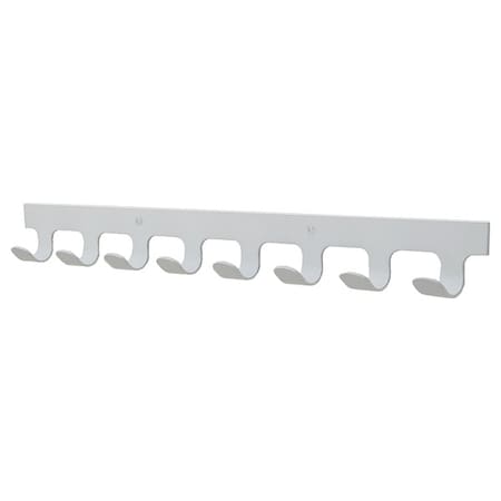 Garment Hook Rack, 22 in W, Aluminum MPN:224-WH
