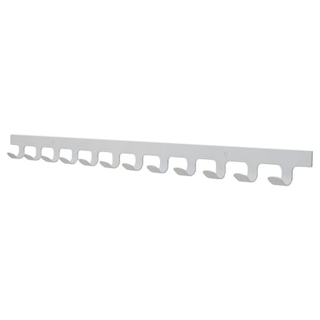 Garment Hook Rack, 34 in W, Aluminum MPN:236-WH