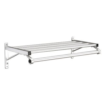 Coat Rack, 1 Shelf, 24 In W, Satin Aluminum MPN:501-24SA