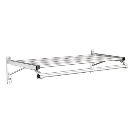 Coat Rack, 1 Shelf, 36 In W, Satin Aluminum MPN:501-36SA