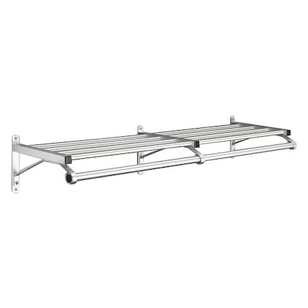 Coat Rack, 1 Shelf, 48 In W, Satin Aluminum MPN:501-48SA