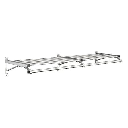 Coat Rack, 1 Shelf, 60 In W, Satin Aluminum MPN:501-60SA