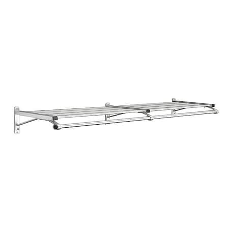 Coat Rack, 1 Shelf, 72 In W, Satin Aluminum MPN:501-72SA