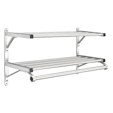 Coat Rack, 2 Shelves, 24 In W, Satin Alum MPN:502-24SA