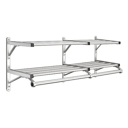 Coat Rack, 2 Shelves, 36 In W, Satin Alum MPN:502-36SA