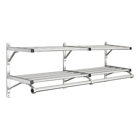 Coat Rack, 2 Shelves, 48 In W, Satin Alum MPN:502-48SA