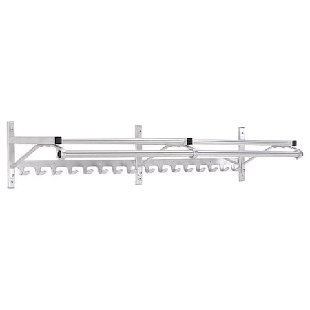 Wall-Mount Garment Rod, 48 in W, Silver MPN:8000C-48