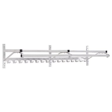 Wall-Mount Garment Rod, 72 in W, Silver MPN:8000C-72