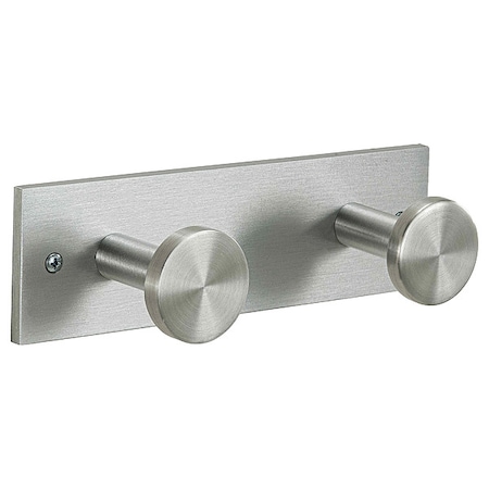 Garment Hook Rack, 8 1/2 in W, Aluminum MPN:D2-SA