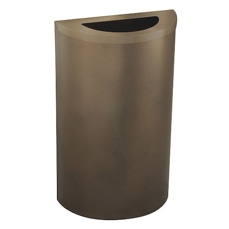 14 gal. Steel Half-Round Trash Can, Brown MPN:1891-BV-BV