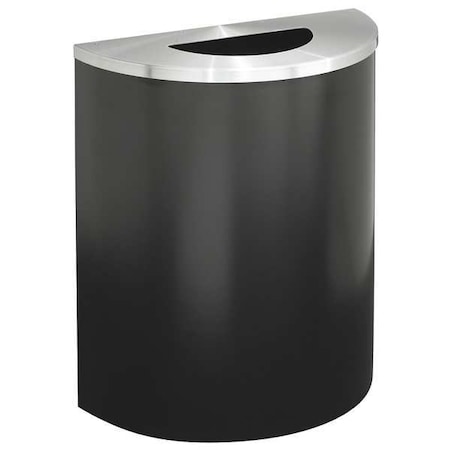 29 gal. Steel Half-Round Trash Can, Black MPN:2491-BK-SA