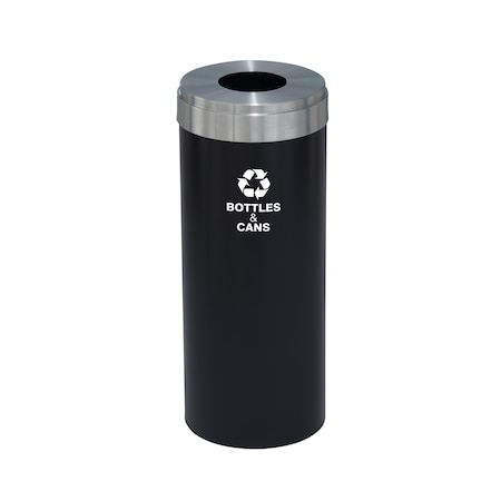 12 gal Recycling Bin, Satin Black/Satin Aluminum MPN:B-1232BK-SA-B2