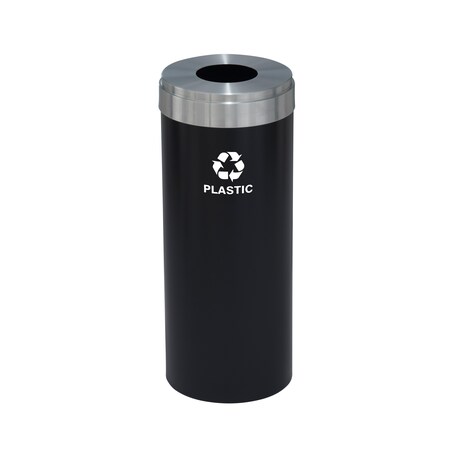 12 gal Recycling Bin, Satin Black/Satin Aluminum MPN:B-1232BK-SA-B7
