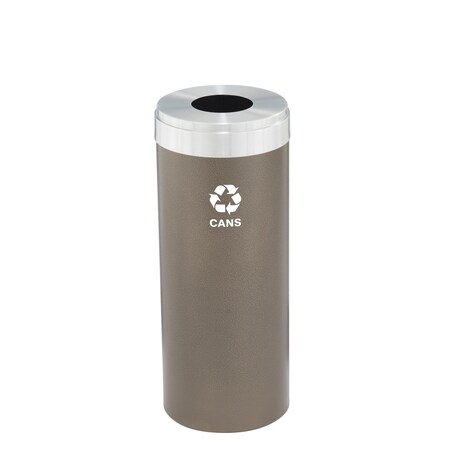 12 gal Recycling Bin, Bronze Vein/Satin Aluminum MPN:B-1232BV-SA-B4