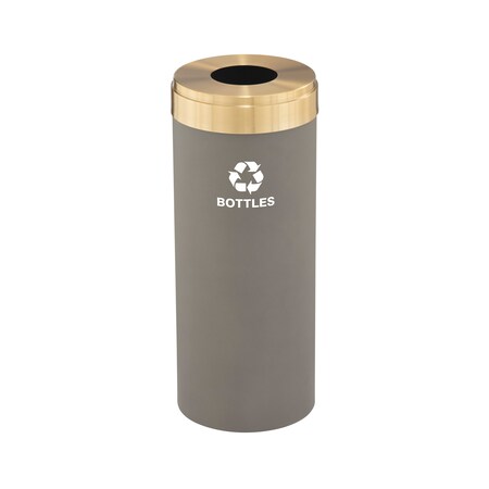12 gal Recycling Bin, Nickel/Satin Brass MPN:B-1232NK-BE-B3