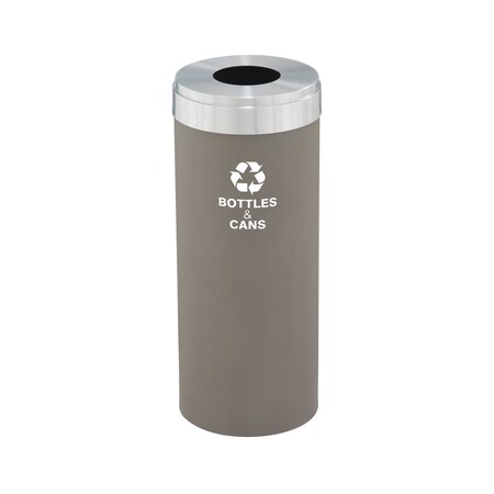 12 gal Recycling Bin, Nickel/Satin Aluminum MPN:B-1232NK-SA-B2