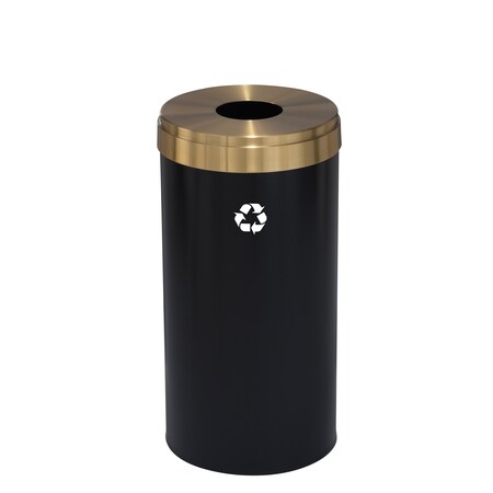 16 gal Recycling Bin, Satin Black/Satin Brass MPN:B-1532BK-BE-B1