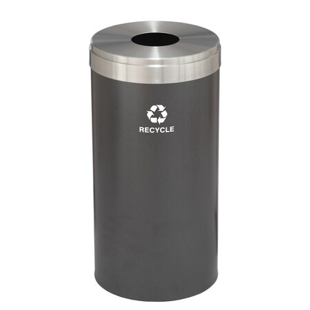 16 gal Recycling Bin, Silver Vein/Satin Aluminum MPN:B-1532SV-SA-B5