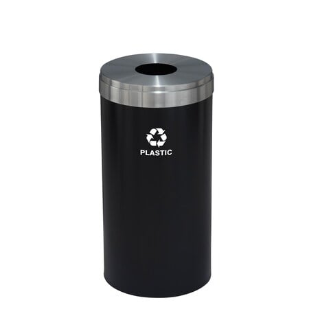 23 gal Recycling Bin, Satin Black/Satin Aluminum MPN:B-1542BK-SA-B7