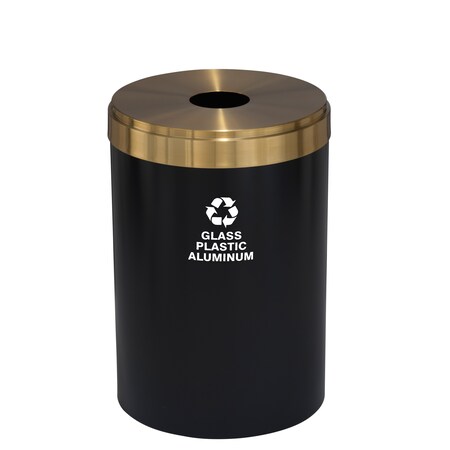 33 gal Recycling Bin, Satin Black/Satin Brass MPN:B-2032BK-BE-B9