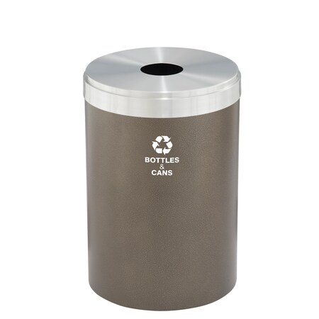 33 gal Recycling Bin, Bronze Vein/Satin Aluminum MPN:B-2032BV-SA-B2