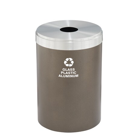 33 gal Recycling Bin, Bronze Vein/Satin Aluminum MPN:B-2032BV-SA-B9