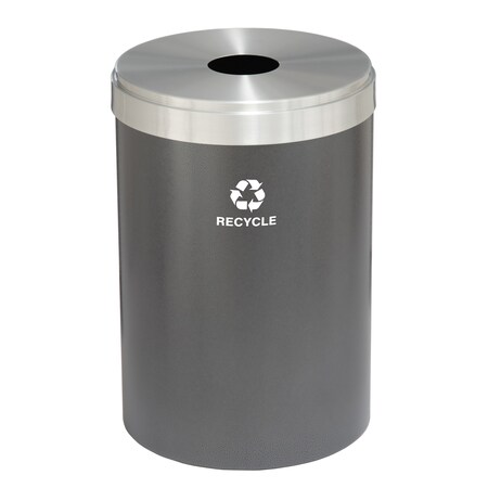 41 gal Recycling Bin, Silver Vein/Satin Aluminum MPN:B-2042SV-SA-B5