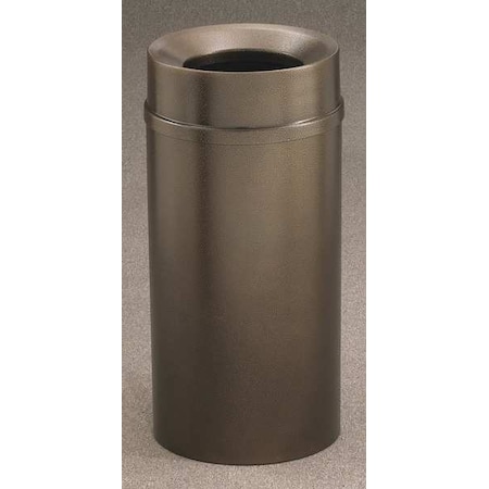 33 gal. Steel Round Trash Can, Brown MPN:F2051-BV-BV