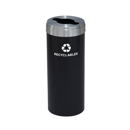 12 gal Recycling Bin, Satin Black/Satin Aluminum MPN:M-1232BK-SA-M2