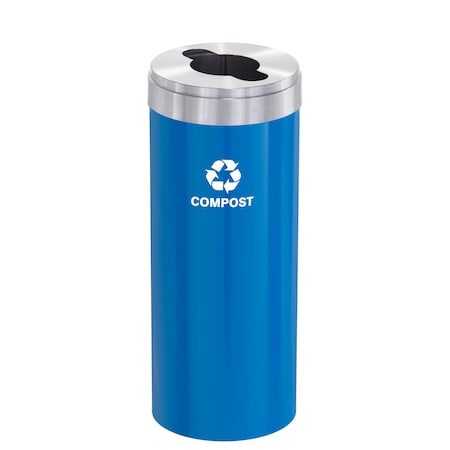 12 gal Recycling Bin, Blue/Satin Aluminum MPN:M-1232BL-SA-M4