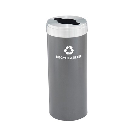 12 gal Recycling Bin, Silver Vein/Satin Aluminum MPN:M-1232SV-SA-M2