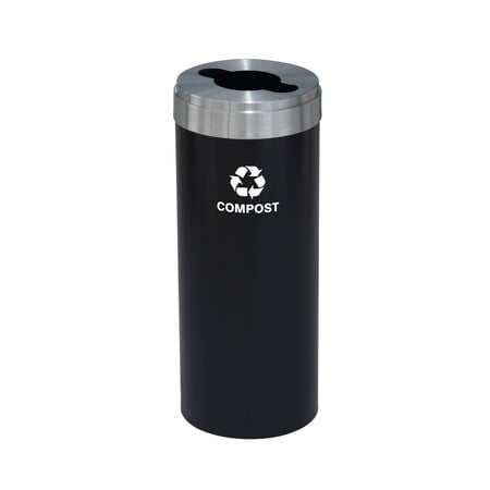 15 gal Recycling Bin, Satin Black/Satin Aluminum MPN:M-1242BK-SA-M4
