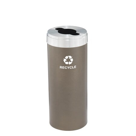 15 gal Recycling Bin, Bronze Vein/Satin Aluminum MPN:M-1242BV-SA-M5
