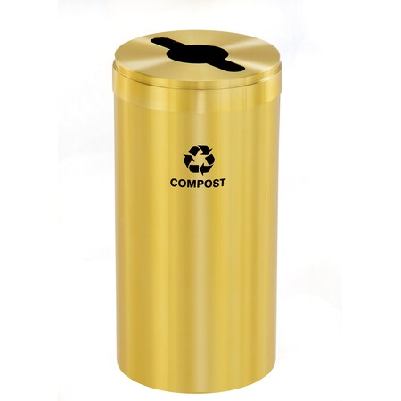 16 gal Recycling Bin, Satin Brass MPN:M-1532BE-BE-M4
