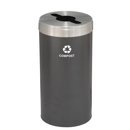 16 gal Recycling Bin, Silver Vein/Satin Aluminum MPN:M-1532SV-SA-M4