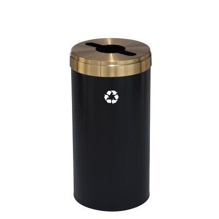 23 gal Recycling Bin, Satin Black/Satin Brass MPN:M-1542BK-BE-M1