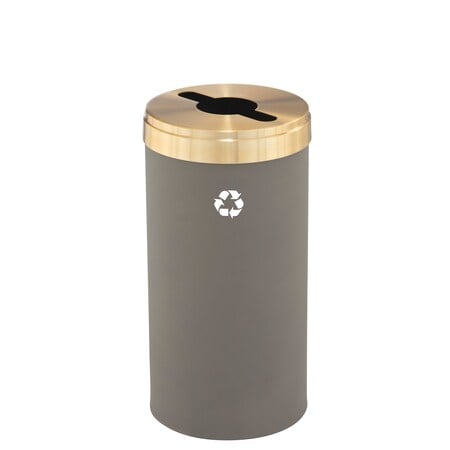 23 gal Recycling Bin, Nickel/Satin Brass MPN:M-1542NK-BE-M1