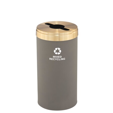 23 gal Recycling Bin, Nickel/Satin Brass MPN:M-1542NK-BE-M3