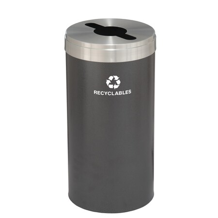 23 gal Recycling Bin, Silver Vein/Satin Aluminum MPN:M-1542SV-SA-M2