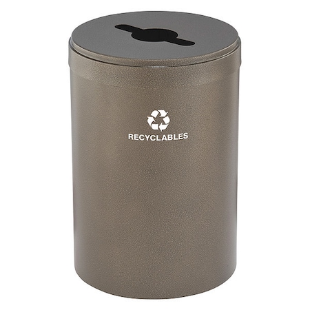 41 gal Round Recycling Bin, Open Top, Bronze Vein, Steel, 1 Openings MPN:M-2042BV-BV-R