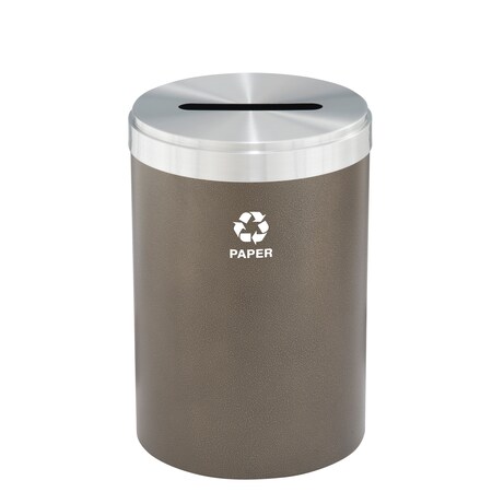41 gal Recycling Bin, Bronze Vein/Satin Aluminum MPN:P-2042BV-SA-P2