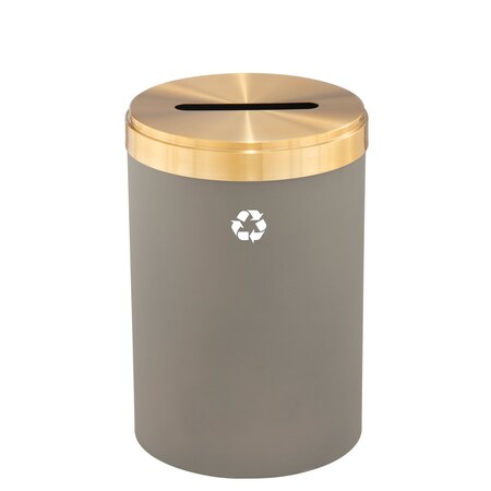 41 gal Recycling Bin, Nickel/Satin Brass MPN:P-2042NK-BE-P1