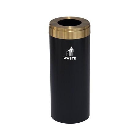 Waste Receptacle, No Liner, 15 gal., Satin MPN:W-1242BK-BE-W2